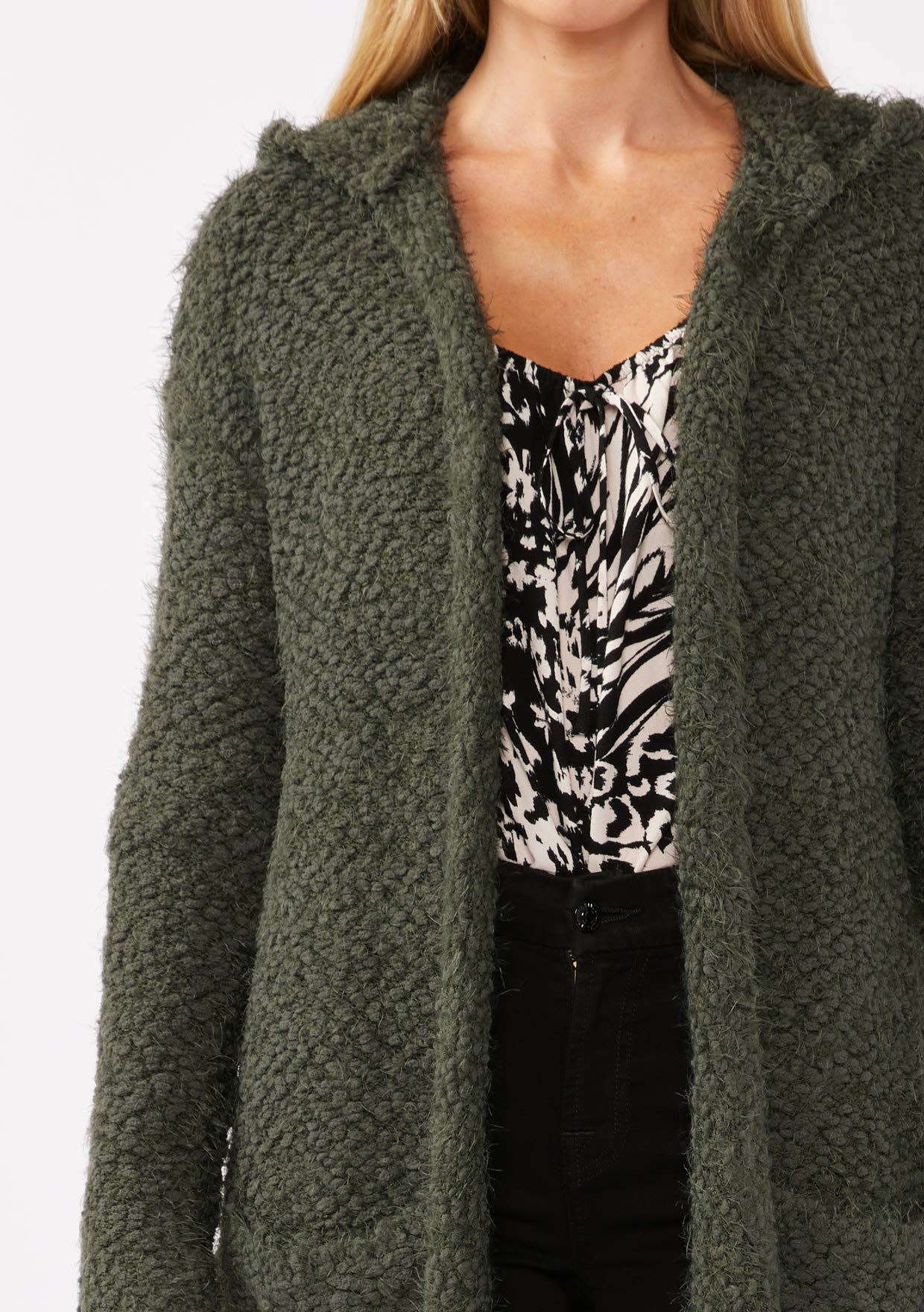 Lovestitch Hooded Cardigan with Pockets, 2 colors
