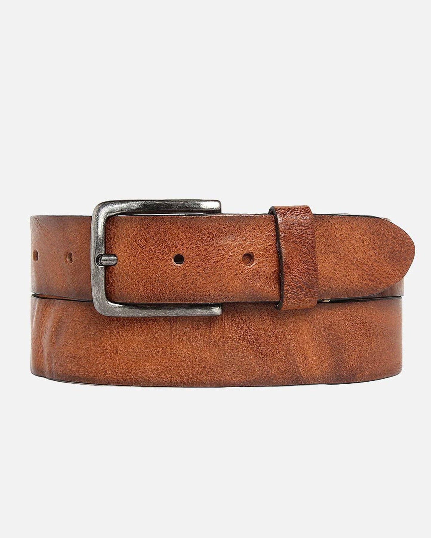 Dani | Silver Buckle Classic Casual Rugged Leather Belt