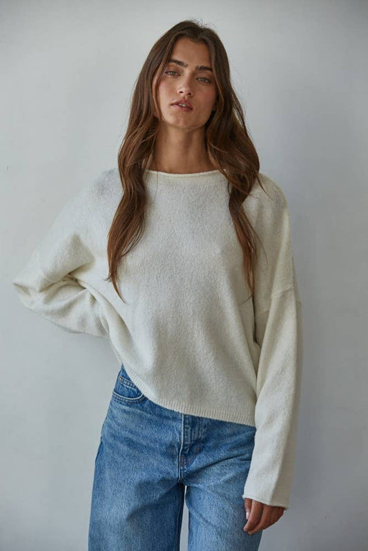 By Together Knit Rolled Neck Sweater