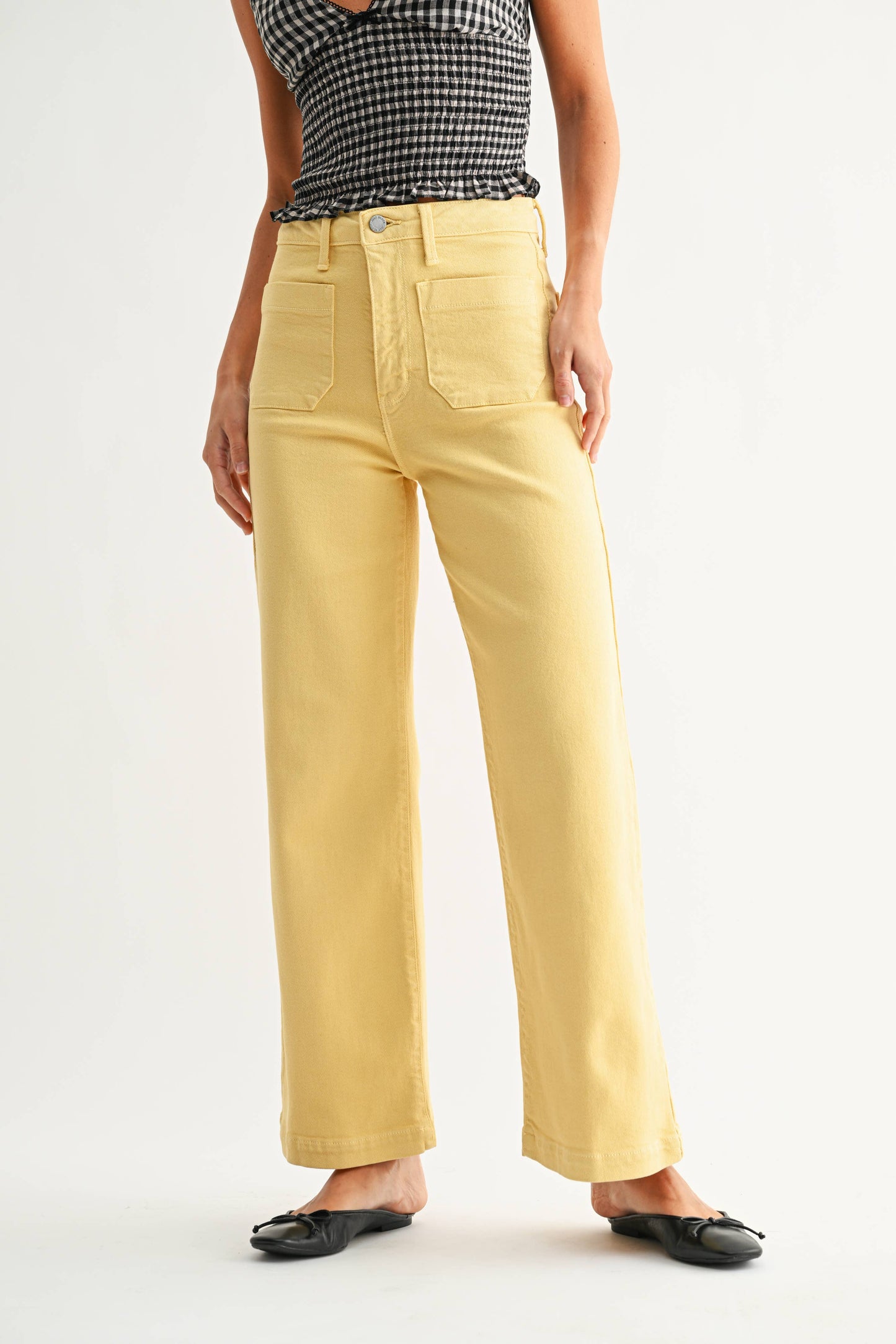 Just Black Denim Patch Pocket Wide Leg
