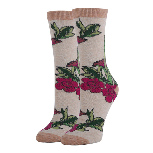 Corpse Floral | Women's Premium Cotton Crew Socks