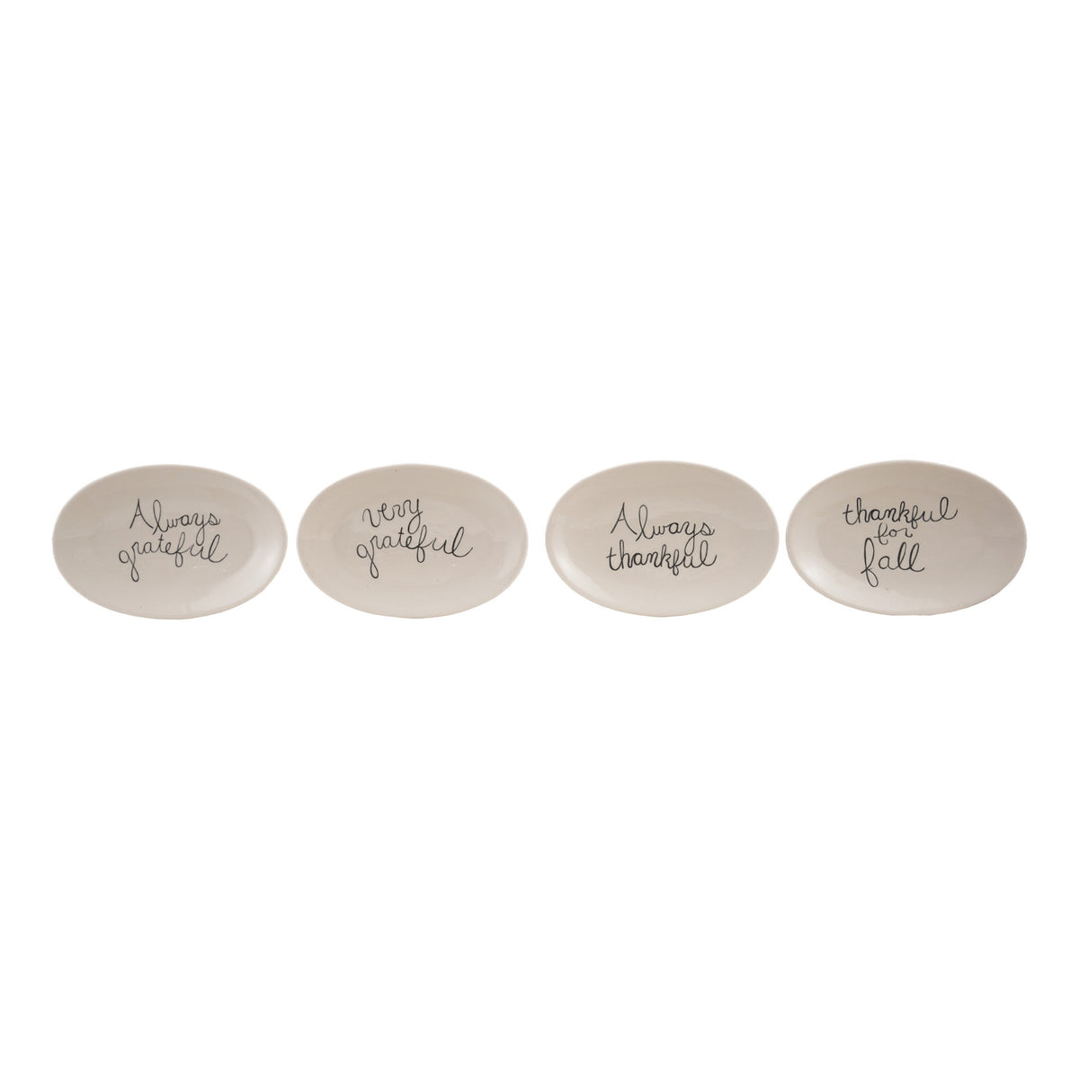 Stoneware Plate with Fall Saying, White & Black, 4 Styles ©