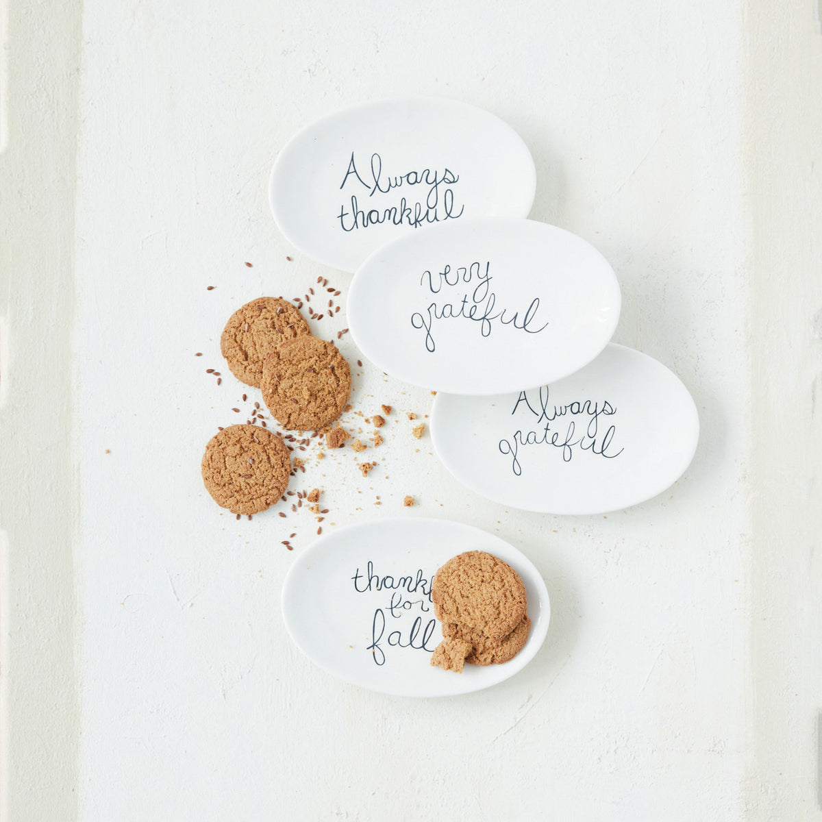 Stoneware Plate with Fall Saying, White & Black, 4 Styles