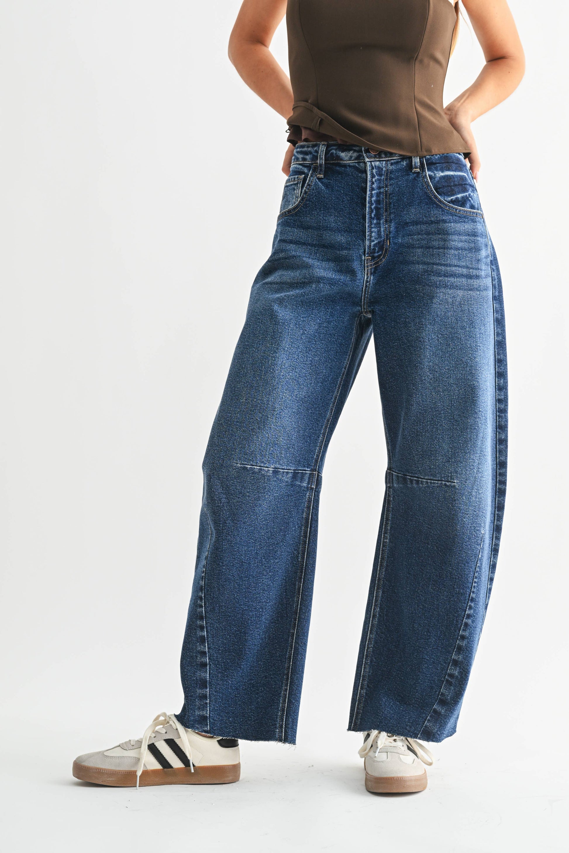 Just Black Denim Barrel Jean w/ Seams
