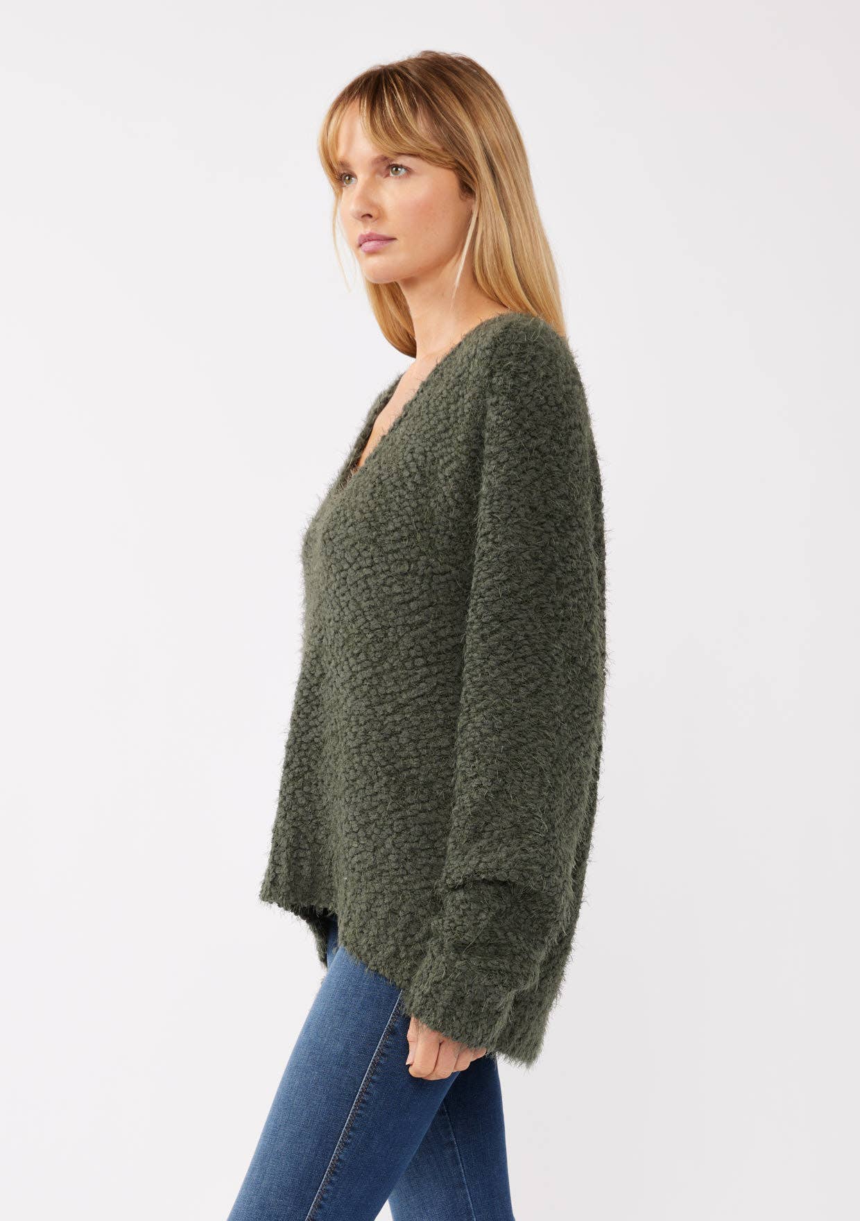 Lovestitch Hi-Low Fuzzy Pullover Sweater, 2 colors