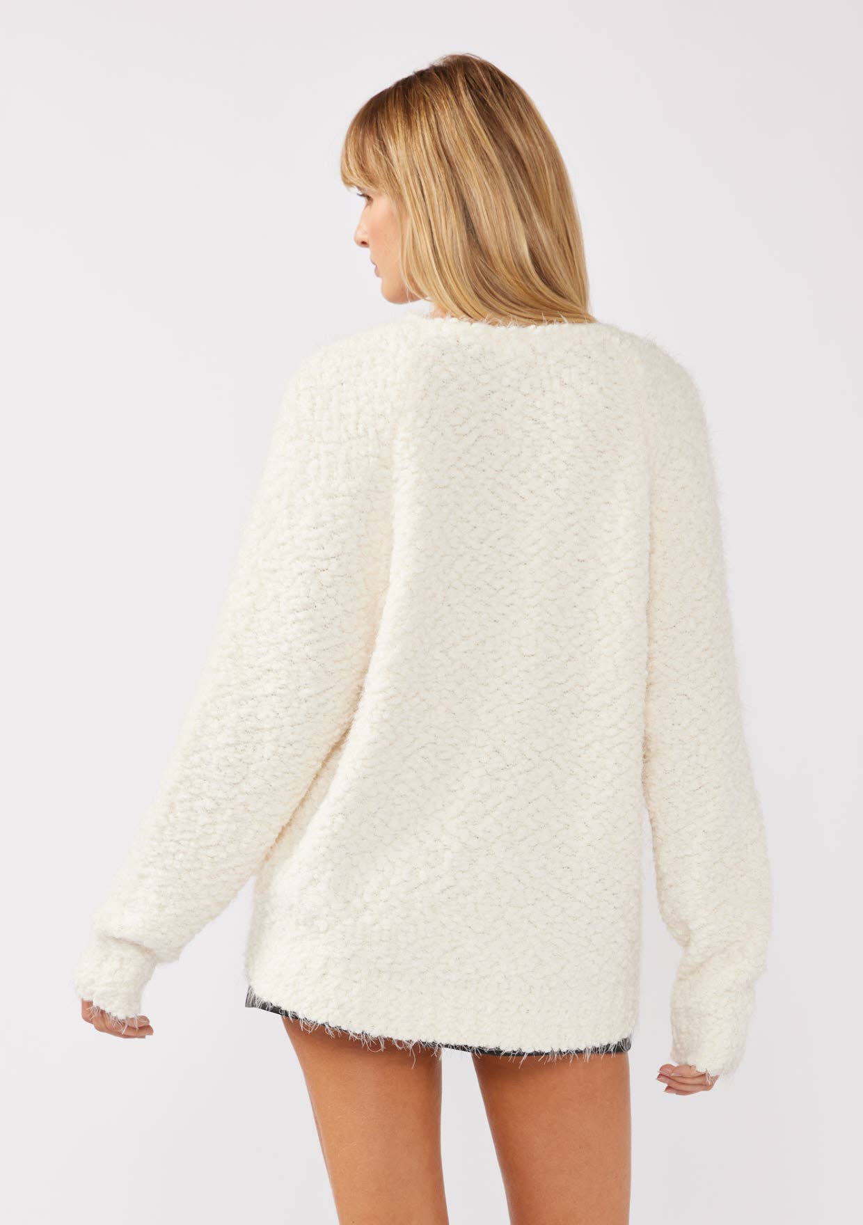 Lovestitch Hi-Low Fuzzy Pullover Sweater, 2 colors