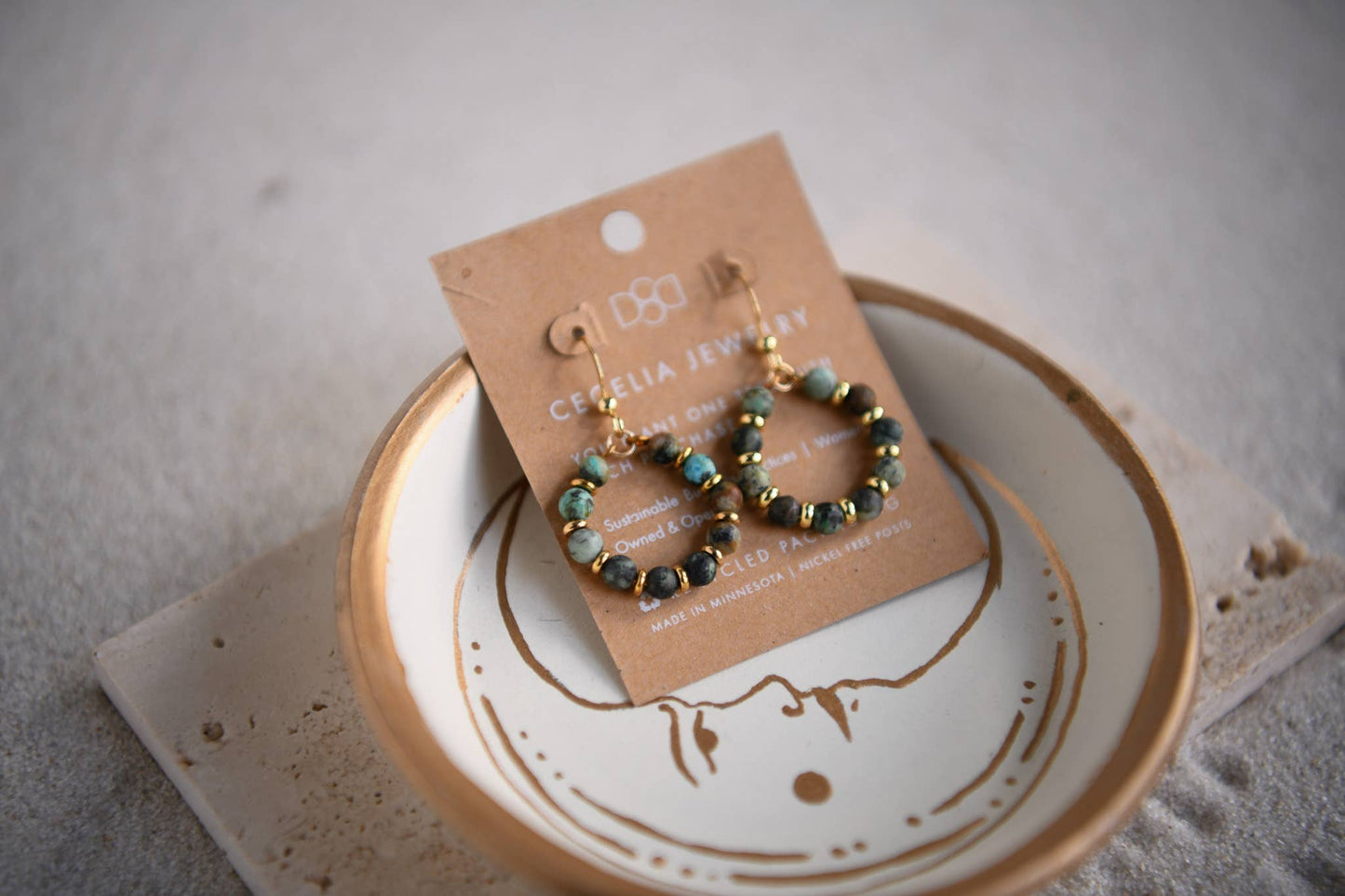 Gaia Gemstone Beaded Small Hoop Earrings