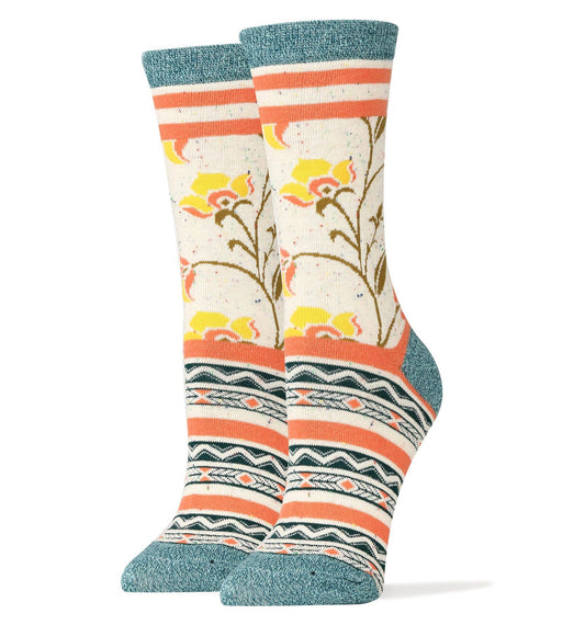Friendship Blooms | Women's Floral Premium Crew Dress Socks