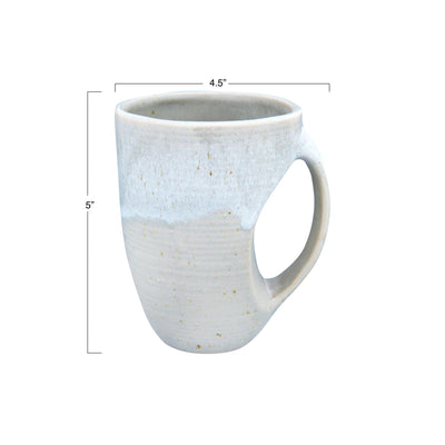Stoneware Mug, Reactive Glaz in Oatmeal & Blue