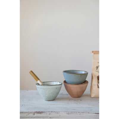 Stoneware Bowls, 3 colors