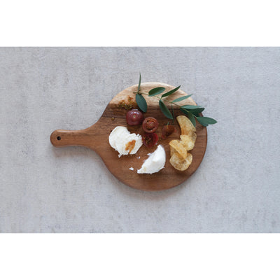 Suar Wood Cheese/Cutting Board with Handle