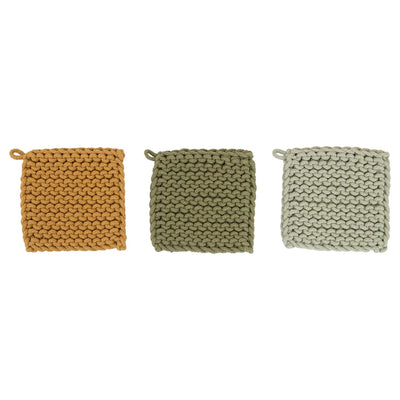 Crochet Pot Holders, 3 colors