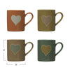 Stoneware Heart Mugs, 4 colors