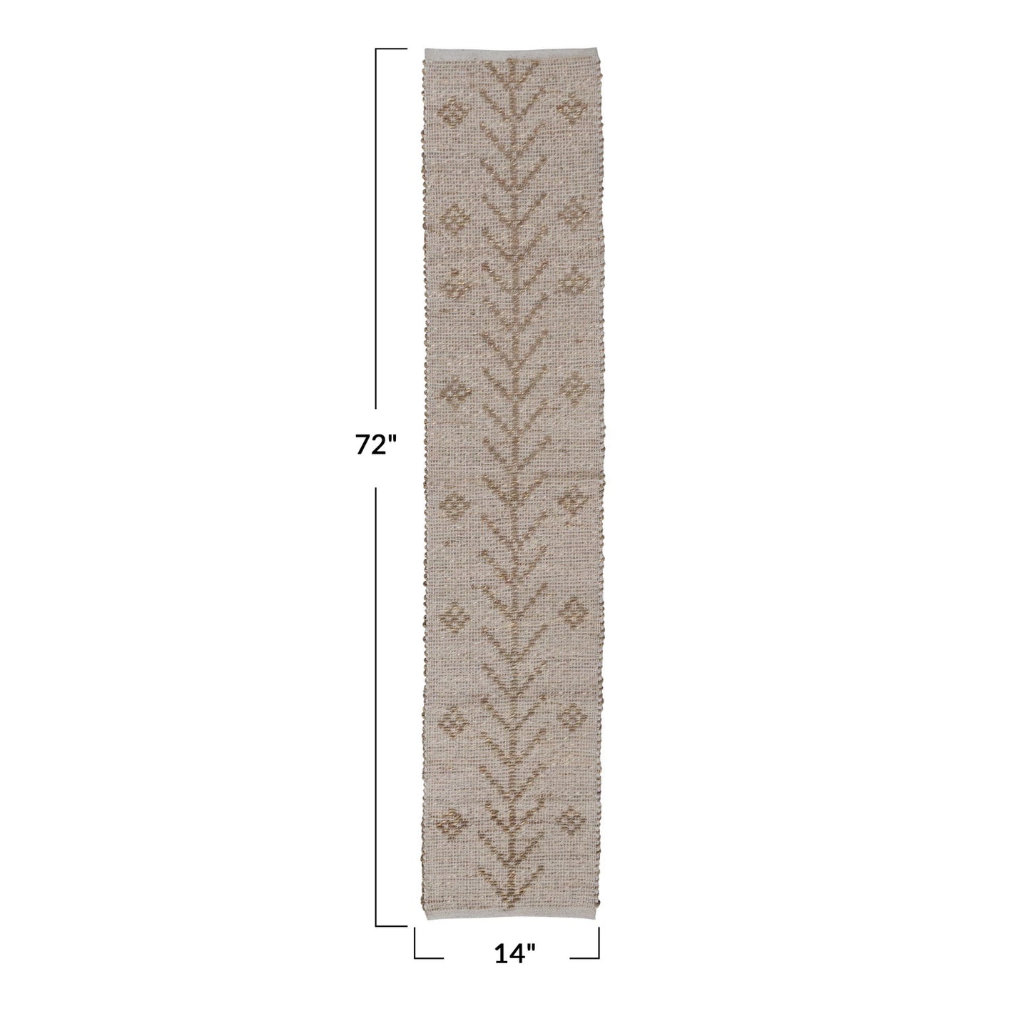 Two-Sided Hand-Woven Seagrass & Cotton Table Runner w/ Design