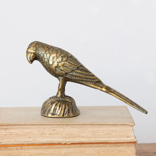 Cast Aluminum Bird, Antique Gold Finish