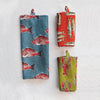 Linen Printed Tea Towel w/ Sea Life & Loop, Multi Color, 3 Styles