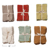 Woven Cotton Double Cloth Napkins w/ Contrasting Stitched Edge, 6 Colors, Set of 4