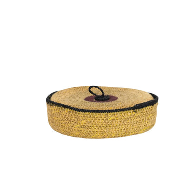 Hand-Woven Seagrass Nesting Baskets w/ 1 Lid, Multi Color, Set of 5