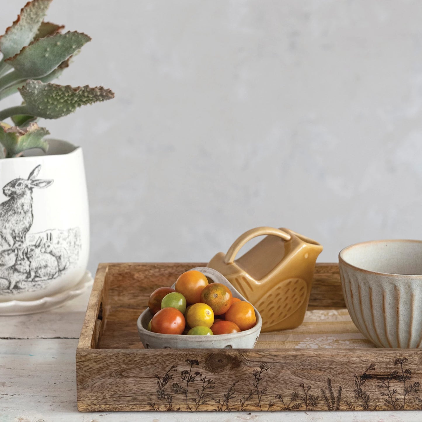 Stoneware Bird Creamers, 3 colors