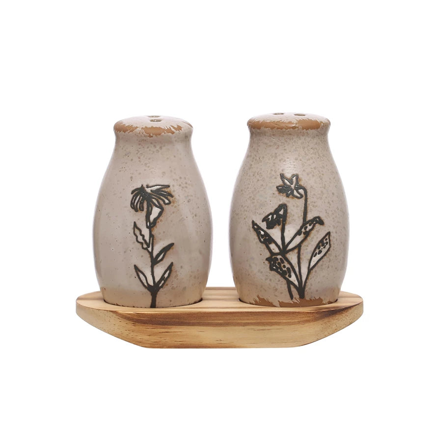 Stoneware Salt & Pepper Shakers