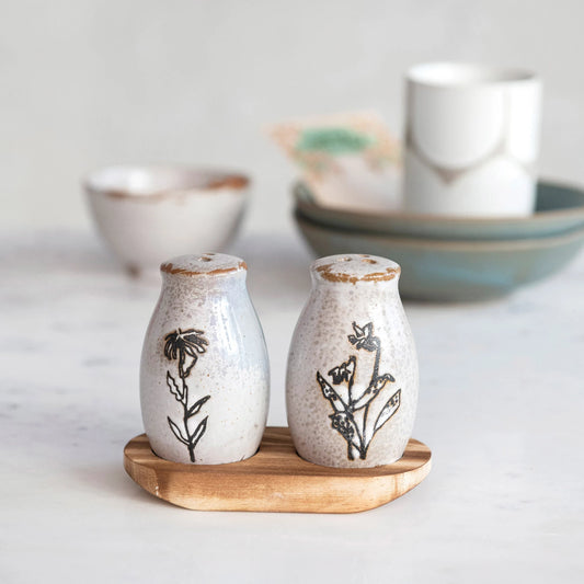 Stoneware Salt & Pepper Shakers