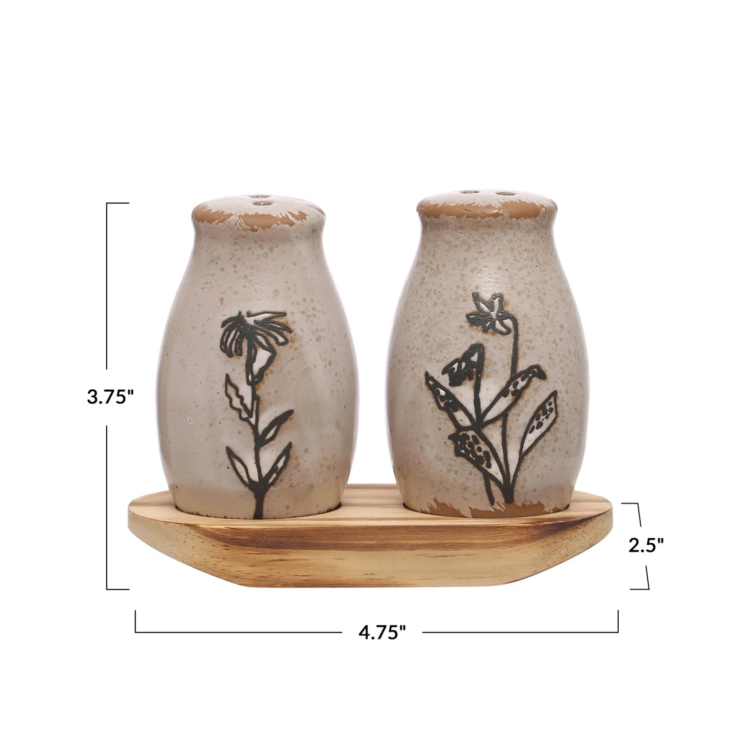 Stoneware Salt & Pepper Shakers
