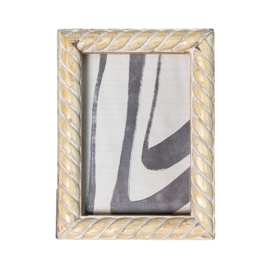 Hand-Carved Mango Wood Photo Frame (Holds 4" x 6" Photo)