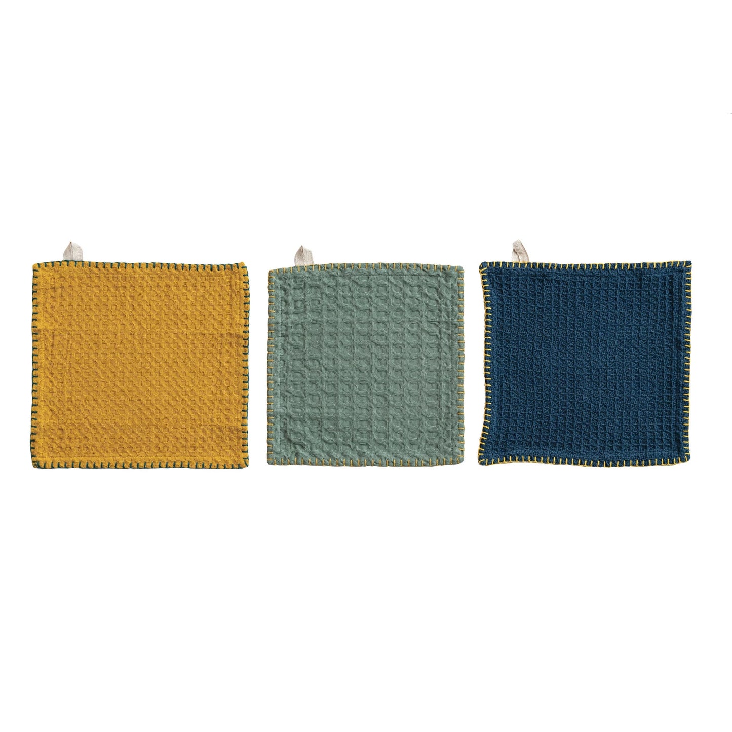 Cotton Waffle Weave Dish Cloths & Cutting Board