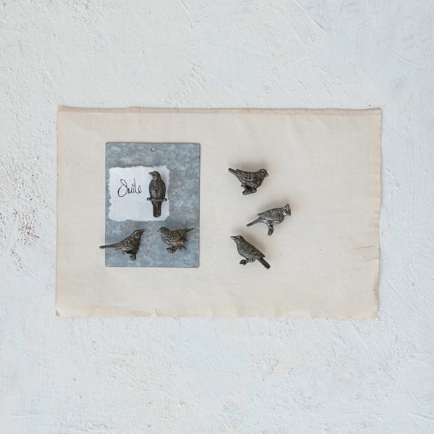 Pewter Bird Magnets Set