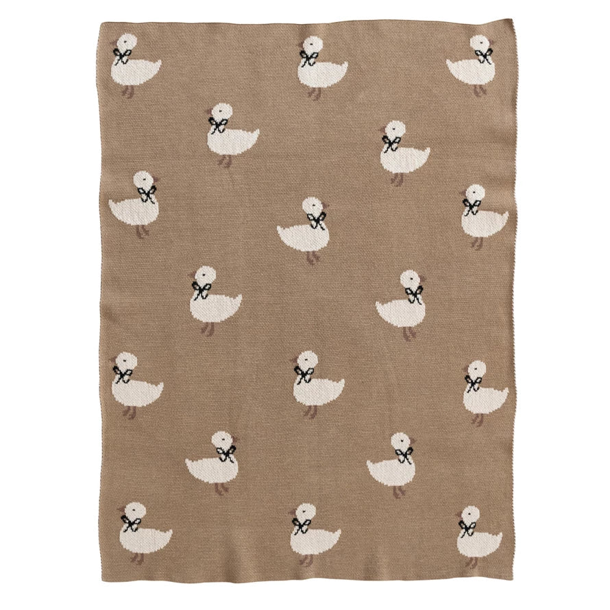Chenille Duckling Baby Blanket