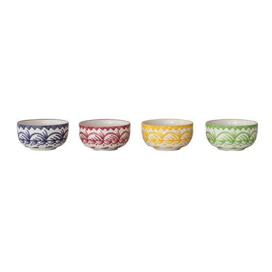 Stoneware Botanical Bowls, 4 colors