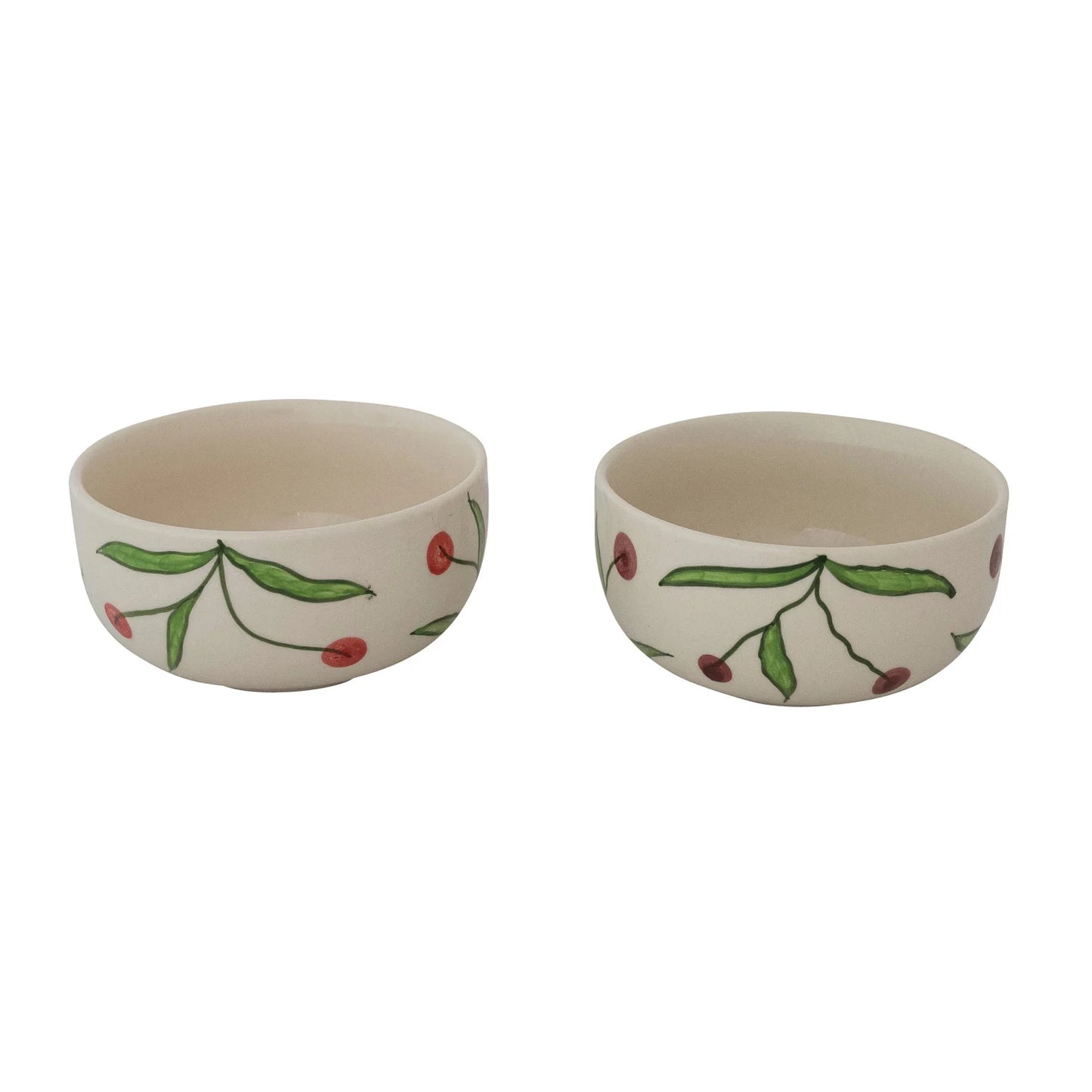 Stoneware Bowls with Cherries