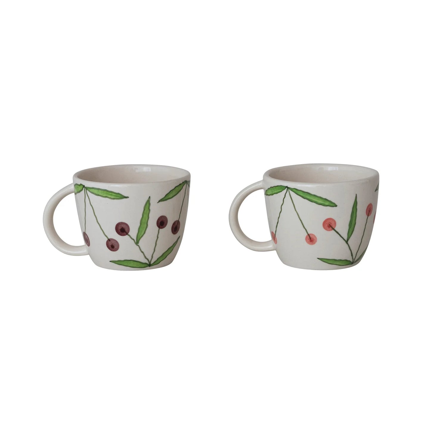 Stoneware Mug with Cherries