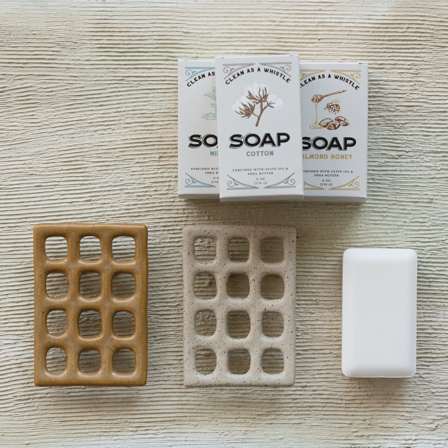 Stoneware Footed Soap Dish, 2 Colors