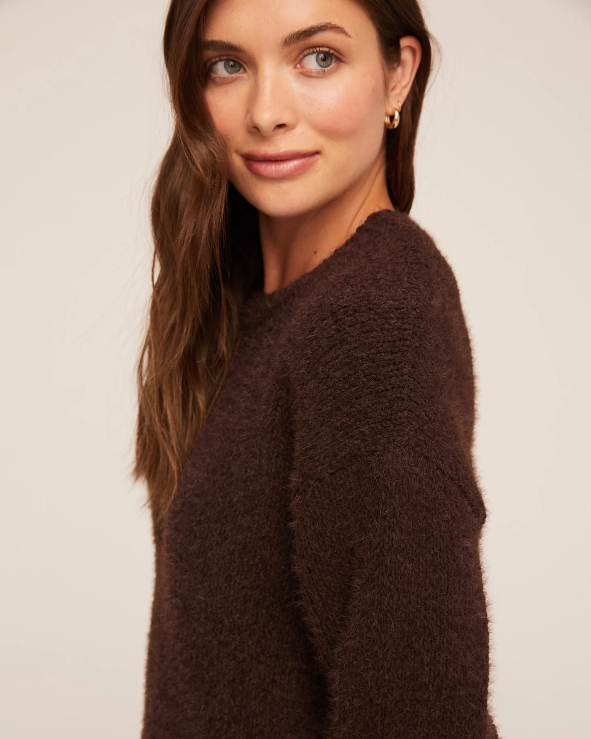Bella Dahl Dark Chestnut Drop Shoulder Sweater