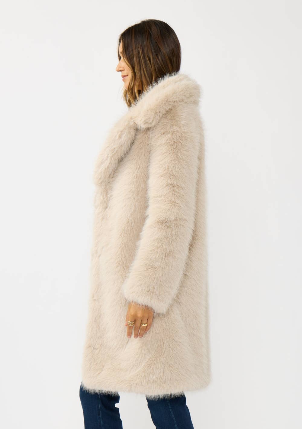 Lovestitch Plush Longline Faux Fur Coat