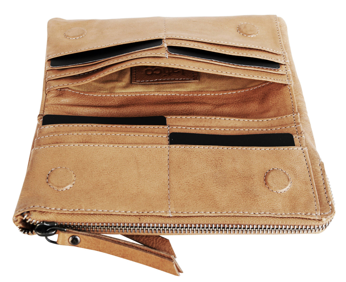 Latico Andi Handcrafted Cognac Leather Wallet