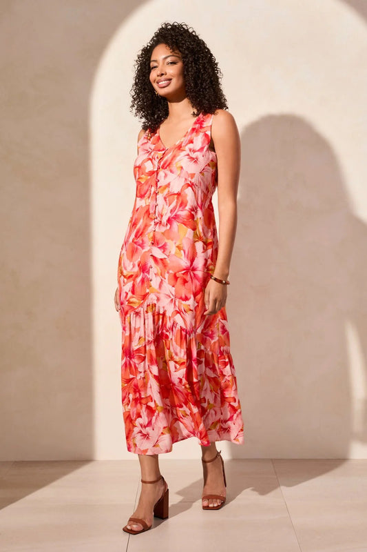 Tribal Printed Sleeveless Maxi Dress