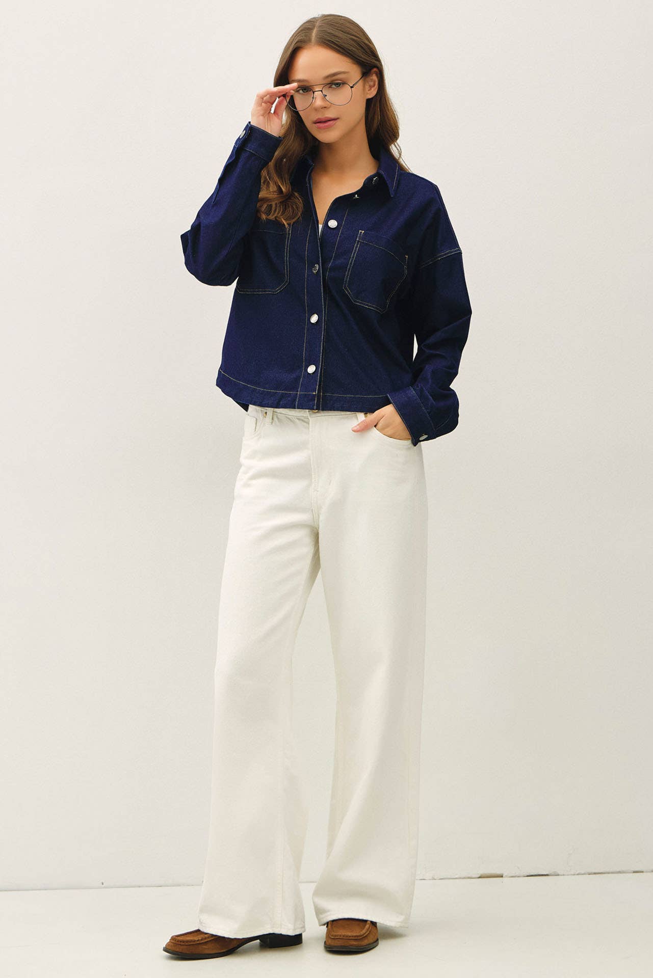 Be Cool Knit Denim Cropped Jacket