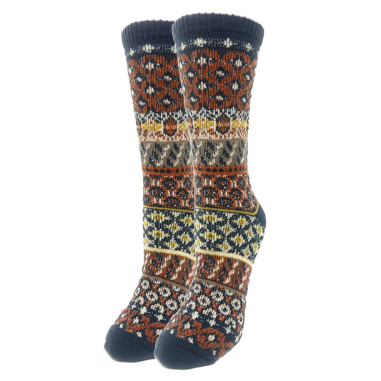 Luna | Women's Fuzzy Fair Isle Knit Socks