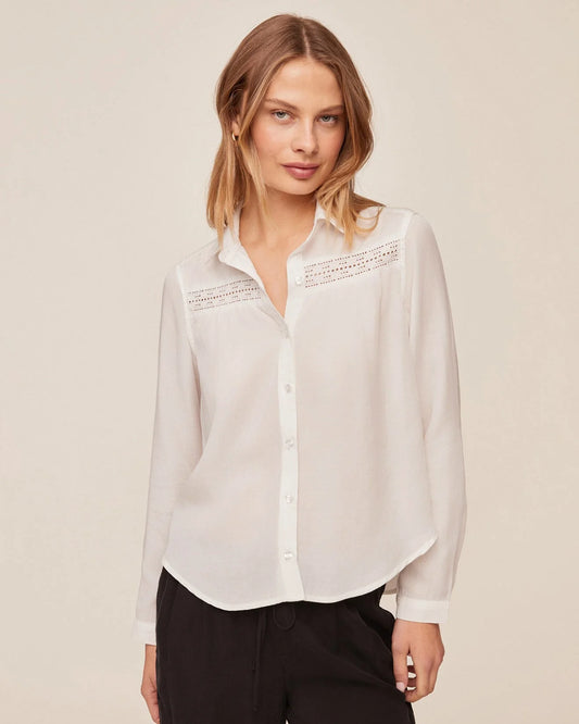 Bella Dahl Long Sleeve Blouse with Lace Insert