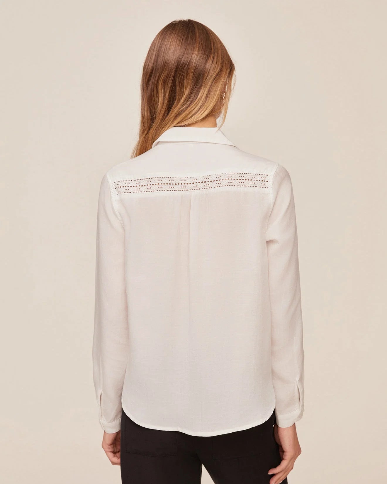 Bella Dahl Long Sleeve Blouse with Lace Insert