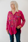 Johnny Was Zinnia Tunic Pink Blouse