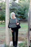 Liverpool Dolman Sweater with Vertical Stripe