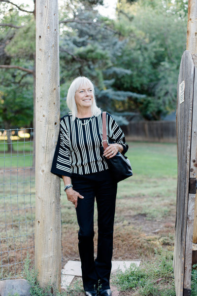 Liverpool Dolman Sweater with Vertical Stripe
