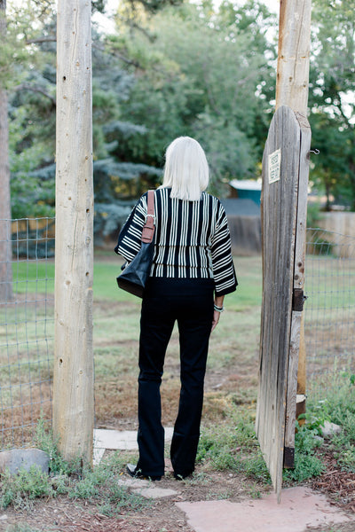 Liverpool Dolman Sweater with Vertical Stripe