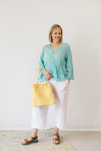 Johnny Was INGRID REVEKA Turquoise BLOUSE