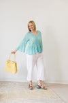 Johnny Was INGRID REVEKA Turquoise BLOUSE