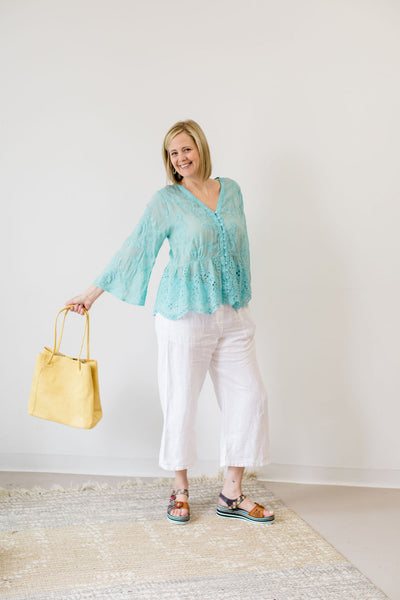 Johnny Was INGRID REVEKA Turquoise BLOUSE