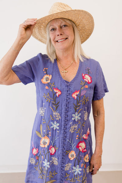 Johnny Was NILA EASY BREEZY Purple TUNIC Dress